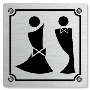 WC společné, 118x118mm, stříbrná, Kansas